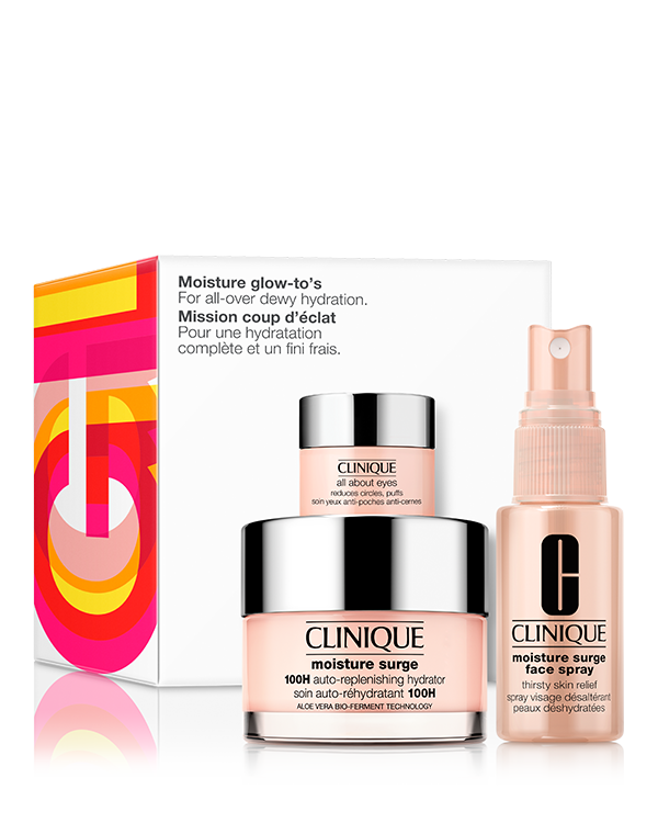 Coffret Moisture Glow-to&#039;s, Pour une hydratation complète et un fini frais.