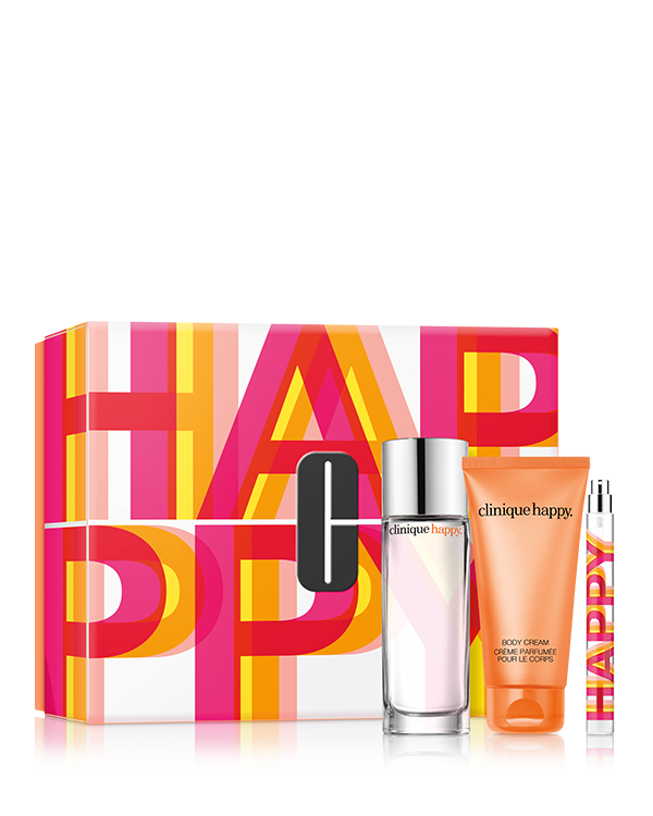 Coffret Perfectly Happy, Une collection vibrante mettant en vedette notre famille de parfums Clinique Happy™ la plus vendue.