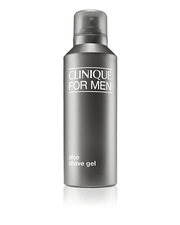 Clinique For Men™ Gel de Rasage à l&#039;Aloe, Gel bleu, il s&#039;émulsionne en une mousse-crème blanche, fine et dense.